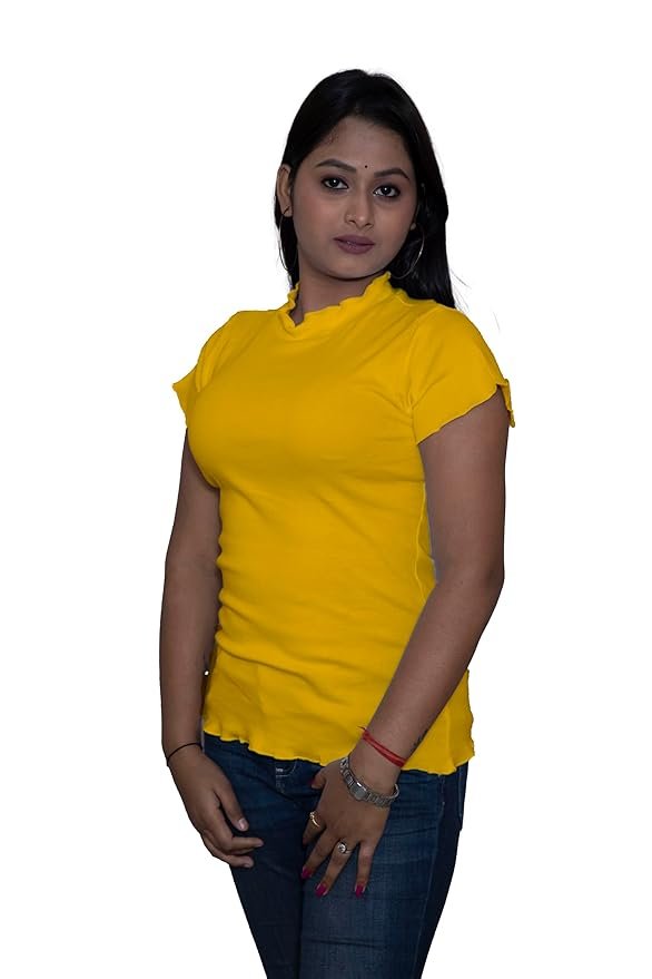 Mock Neck Top – Yellow